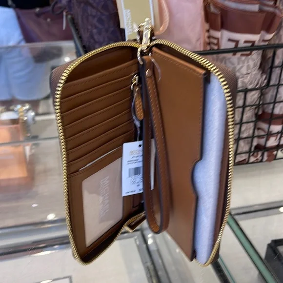 Michael Kors MK Signature Large Flat Multi-Function Phone Case Wallet Wristlet - Picture 14 of 16